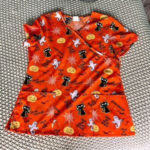 Halloween scrub top